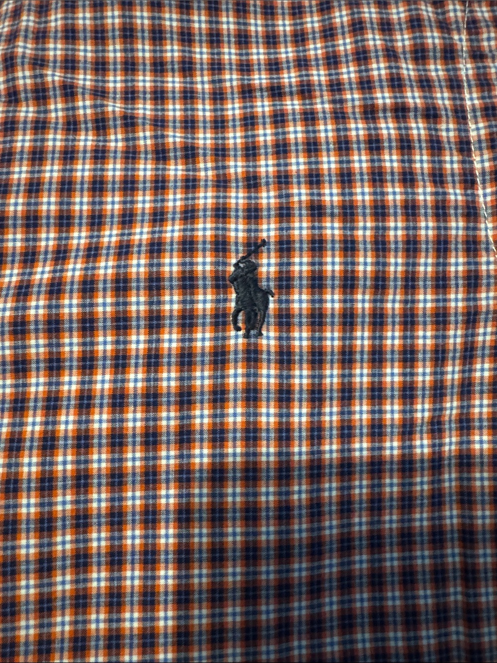 Boys Ralph Lauren Checked Button-Down Shirt with navy horse  size 14/16